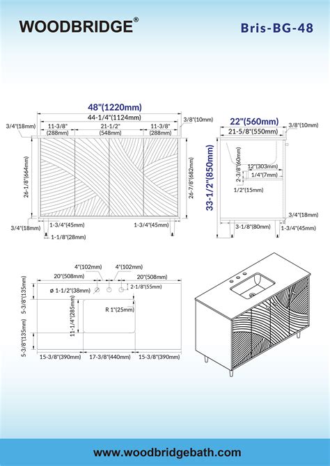 ᐅ【WOODBRIDGE 48" Modern Bathroom Vanity with White Engineered Stone Top ...