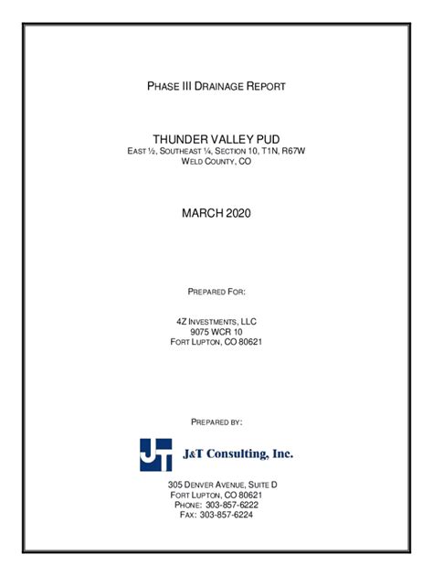 Fillable Online Phase III Drainage Report Thunder Valley PUD Fax Email ...