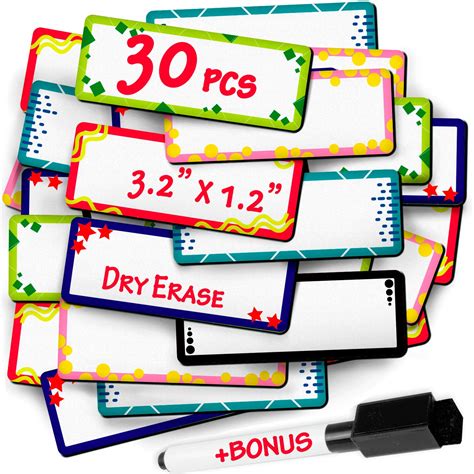 Dry Erase Magnetic Labels And Stickers Blank Write On Magnet ...