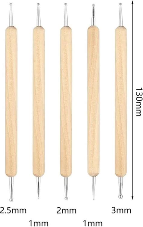 Wooden Dot Tool for mandala, Pottery, Clay, Embossing Set of 5 Pcs ...
