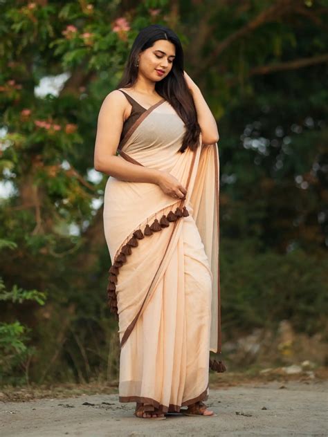 Ocean Sand Saree Chocolate Brown Saree - I Love Sarees