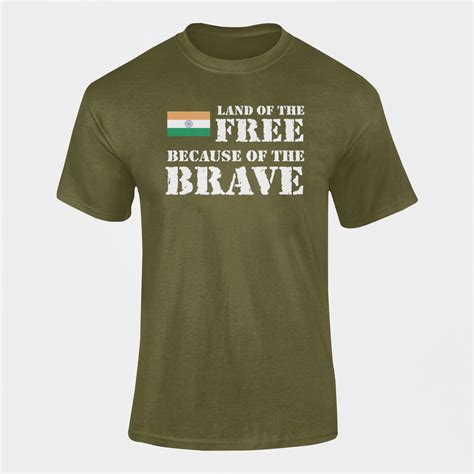Buy Land of the Free T-Shirt Brave Men – Olive Planet