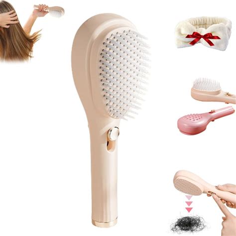 Buy SWOPPLY Self-Cleaning Anti-Static Massage Comb,2 In 1 Self Cleaning ...