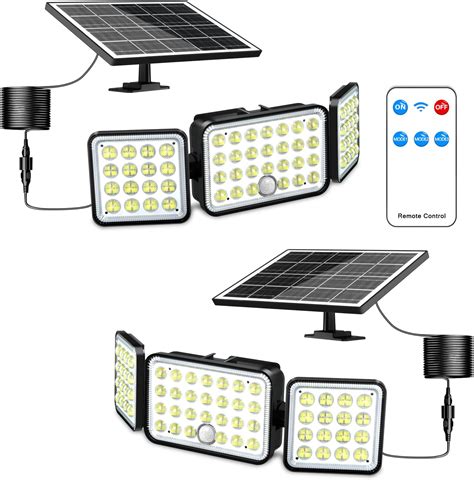 JACKYLED Solar Outdoor Lights，4000mAh Large Battery 2500LM Security ...