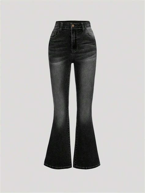 SHEIN Girlism Tween Girls' Y2k Retro Washed Stretchy Denim Flare Leg ...