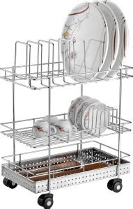 JIBASO K-110 KITCHEN TROLLEY-TRIPLE Steel Kitchen Trolley Price in ...