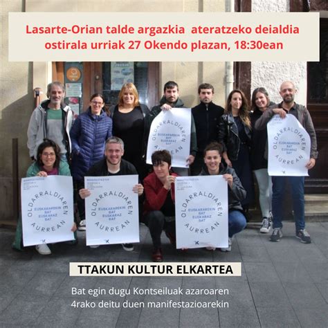 Ostiraleko talde argazkian izango dira Ttakun Kultur Elkarteko ...