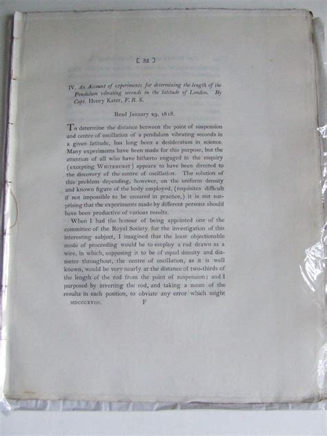 An Account of experiments for determining the length of the Pendulum vibrating seconds in the ...