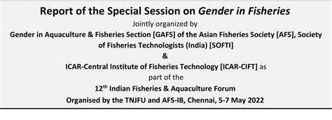 Gender @ 12th Indian Fisheries and Aquaculture Forum