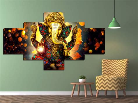 Ocean Decore 90 cm ganpati ganesh ji 3d wall sticker Self Adhesive ...