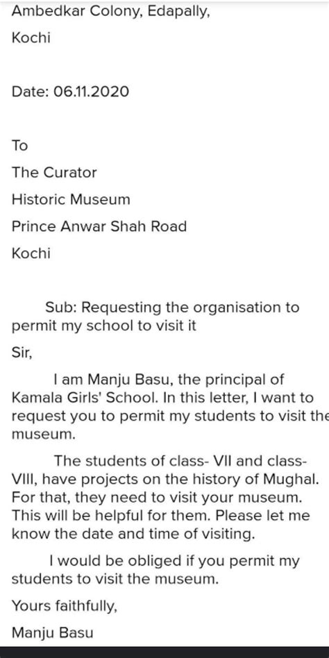 45. Write a letter to the curator of the museum seeking permission for ...