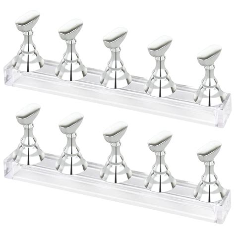 BAGTeck Nail Stand Acrylic Nail Art Display Stand 2 Sets Magnetic Nail ...