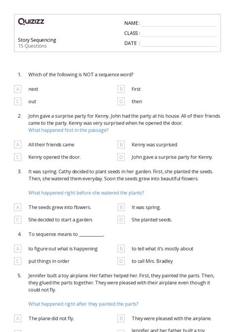 50+ Sequencing worksheets on Quizizz | Free & Printable