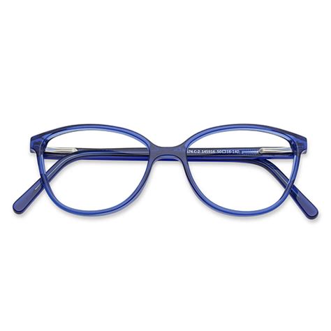Buy Transparent Blue Full Rim Cat Eye Vincent Chase Classic Acetate VC ...