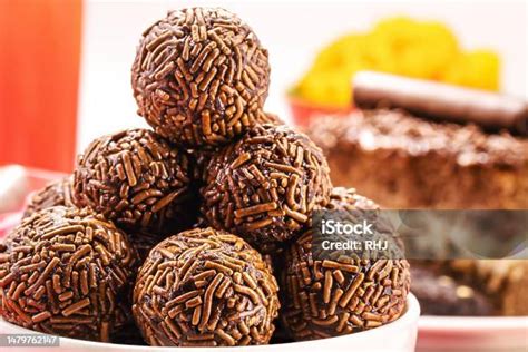 Brazilian Chocolate Bonbon Called Brigadeiro Made With Condensed Milk ...