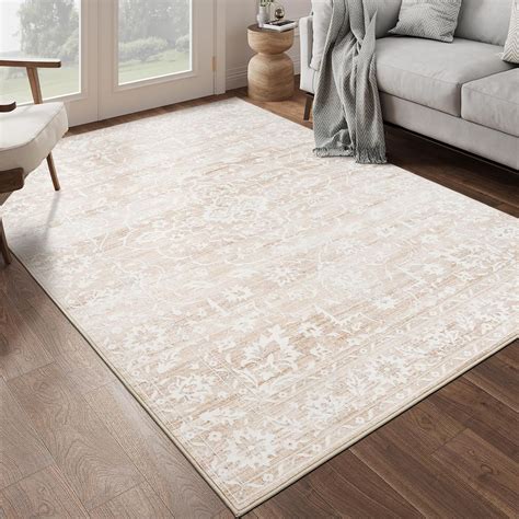 Amazon.com: Soalmost Area Rugs 5x7 for Living Room, Floral Washable ...