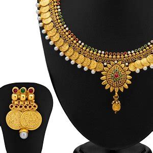 Buy Sukkhi Eye-Catchy Pearl Gold Plated Wedding Jewellery Temple ...