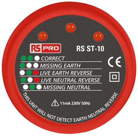 RS PRO | RS PRO, Model RS ST10 Socket Tester 11mA 230V ac RS ...