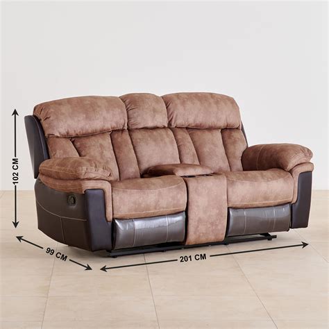 Buy Aries Faux Leather 2-Seater Rocking Recliner - Brown from Home ...