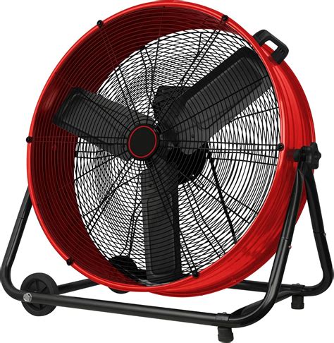 Industrial Fan,Floor Fan with 3 Speeds,360° Tilt Head,Metal Housing,24 ...