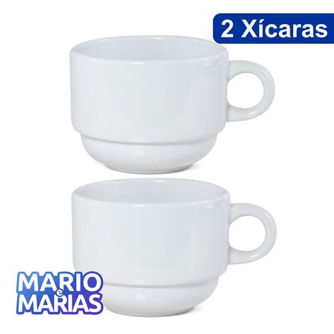 2 Xícaras Ceramicas 150 ml - p/ Suporte Torre - Mario e Marias - Loja