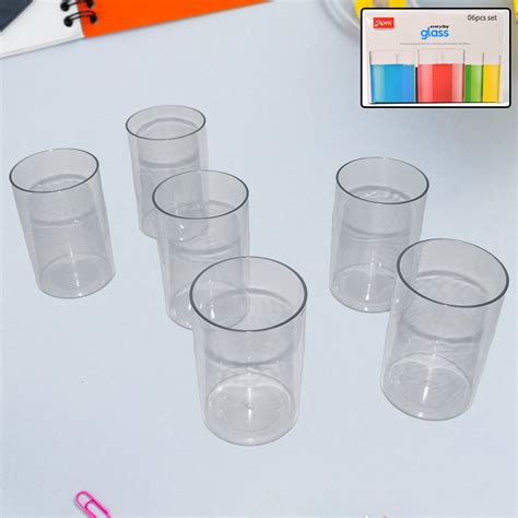 Apex Everyday Plastic Glass Set – 6 Pieces Lightweight & Unbreakable ...