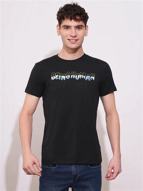 Being Human Mens-Top Crew Neck Black