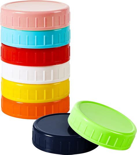 Amazon.com: 10 Plastic Mason Jar Lids, Colored Mason Jar Lids, 70mm ...