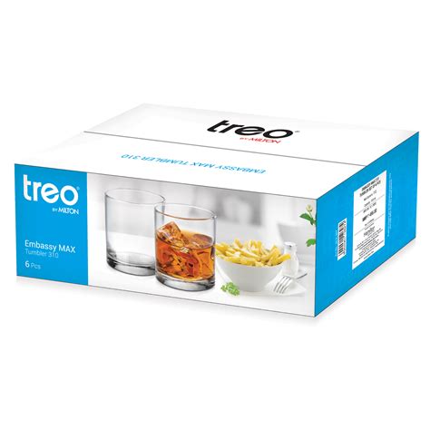 Buy Embassy Max Whiskey Glasses, 310ML - Treo by Milton
