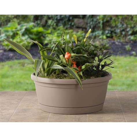 Alfresco Home Round 13.75-Inches W Extra Large Brown Resin Contemporary ...