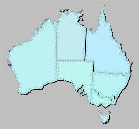 mapa de Australia con estados aislado 19860934 Vector en Vecteezy