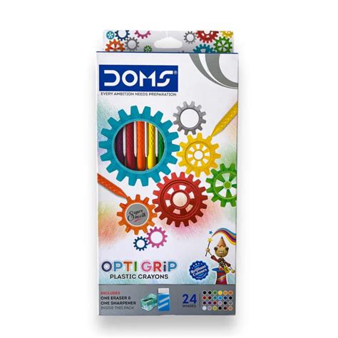 Doms Opti Grip Plastic Crayons-Set of 24 – SCOOBOO