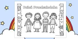 Kolorowanka Miś w kropki (teacher made) - Twinkl