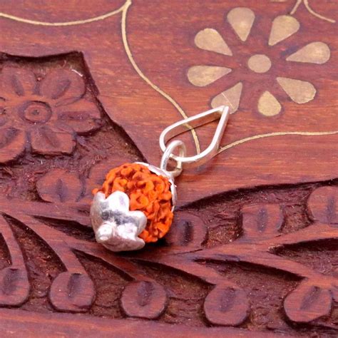 Solid sterling silver handmade rudraksha pendant excellent pendant ...