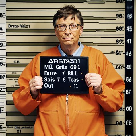 Lexica - A photograph of Bill Gates arrested, he is wearing an inmate ...