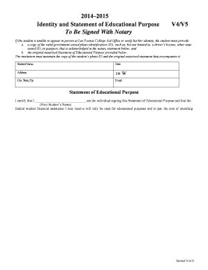 Fillable Online laspositascollege Identity and Statement of Educational ...
