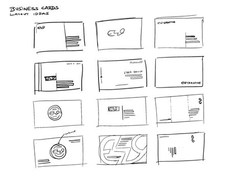 Business card layout ideas and sketches by E49 CREATIVE on Dribbble