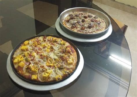 Cheeseburst Paneer Pizza & Paneer Tikka Pizza Recipe by Devika Gopinath ...