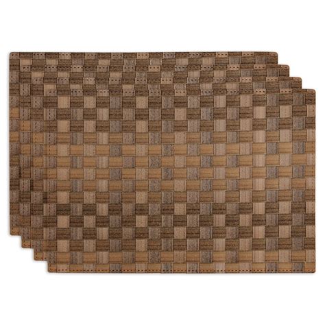 DII® Reversible Basket Weave Woven Placemats, 4ct., Color: Leather ...