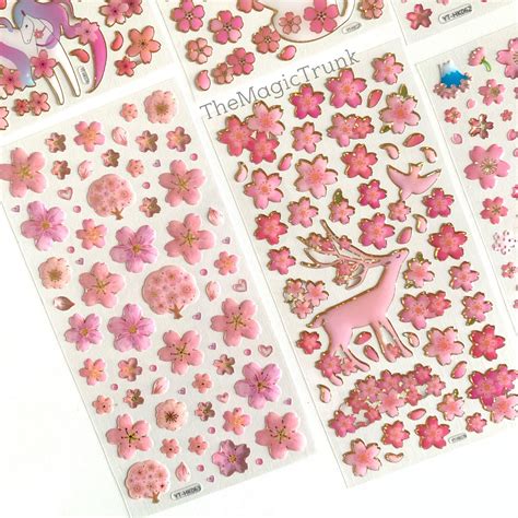 Cherry Blossom Sakura Journaling Scrapbooking Sticker Sheet ( 1 Sheet ...