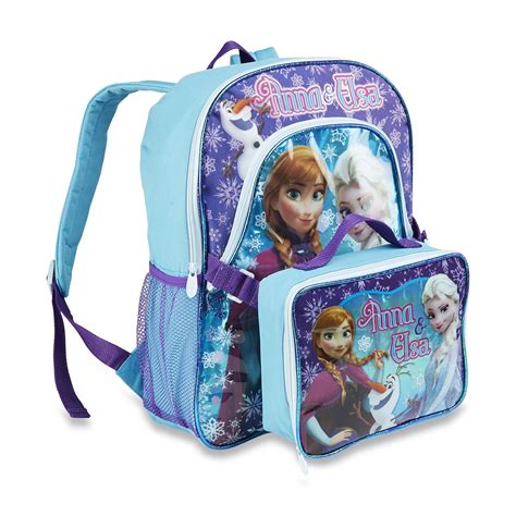 Disney Frozen Girl's Backpack & Lunch Bag - Anna & Elsa