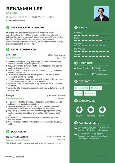 10+ Line Cook Resume Samples & Templates for 2025