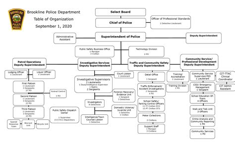 Organization Chart | Brookline Police Department, MA - Official Website