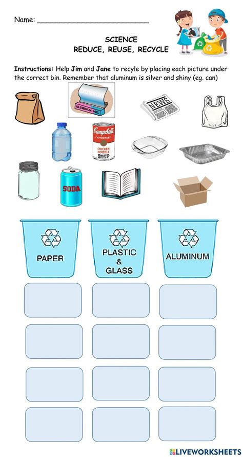Reduce Reuse/Recycle Worksheet 的图像结果