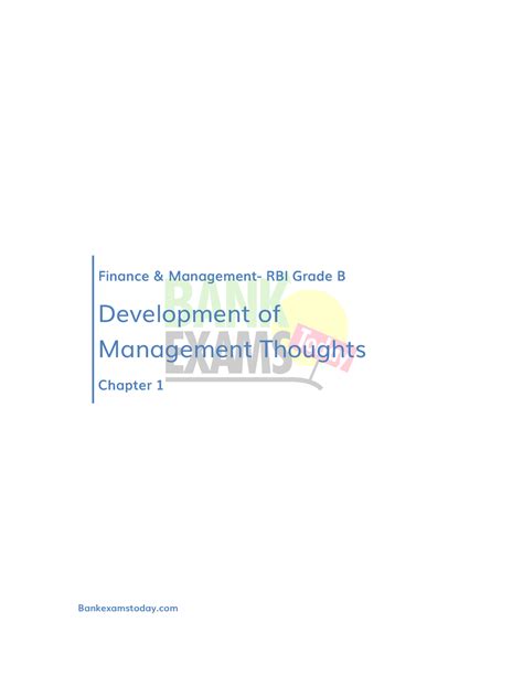 Finance and Management RBI Grade B Level - Finance & Management- RBI ...