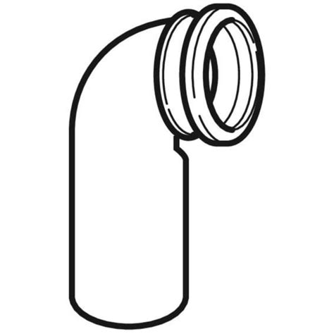 Geberit PE connection bend 90° for wall-hung WC, with extension ...