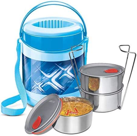 MILTON Steel On 4 Tier Stainless Steel Containers with 360 ml Each, PU ...