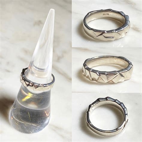vintage silver abstract design band ring | NOIR ONLINE