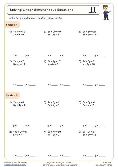 Simultaneous Equations a Level 的图像结果