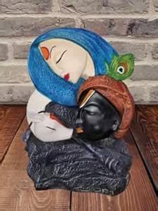 Buy Holiness Craft Radha Krishna Murti Statue Showpiece with Cow for ...